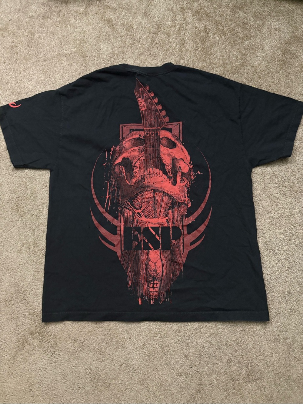 ESP Guitars & Basses Skeleton Swallow T-Shirt Size L Y2K Vintage Style